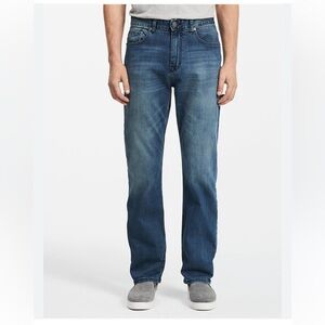 CALVIN KLEIN Mens Relaxed Fit Straight Leg Dark wash Denim Blue Jeans Size 36